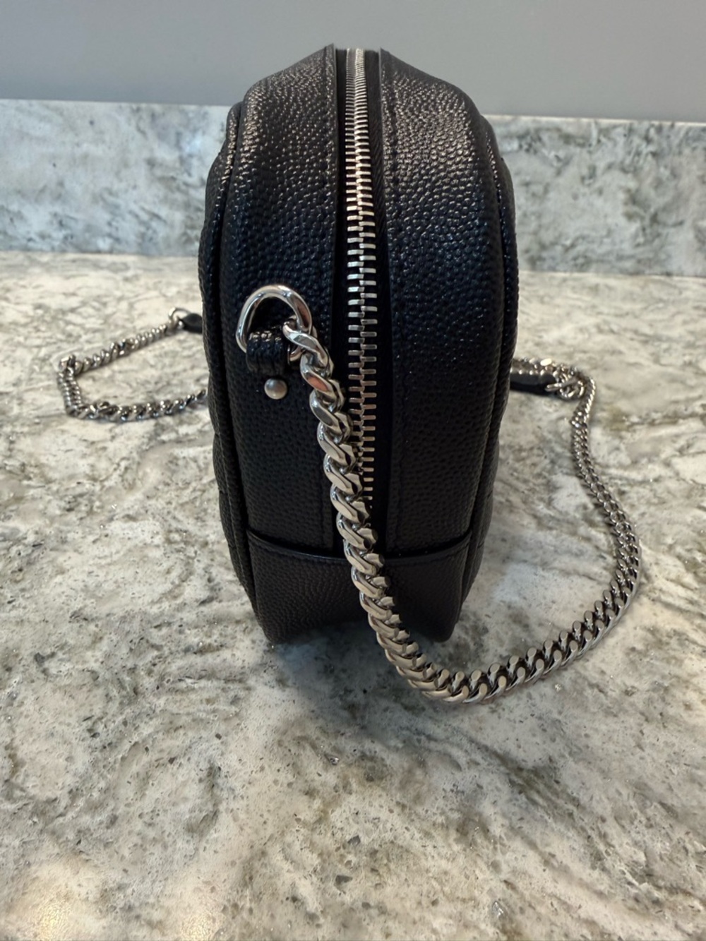 Saint Laurent YSL Monogram Mini Lou Camera Bag ~ Black with Silver Hardware - Picture 8 of 16